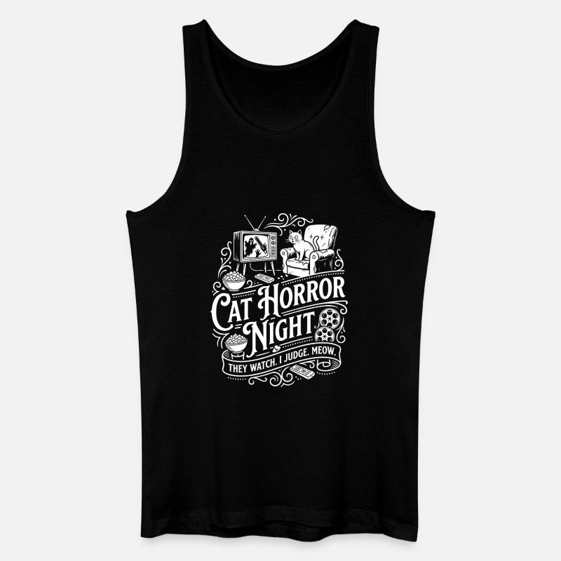 Cat Horror Night - Men’s Organic Tank Top - black