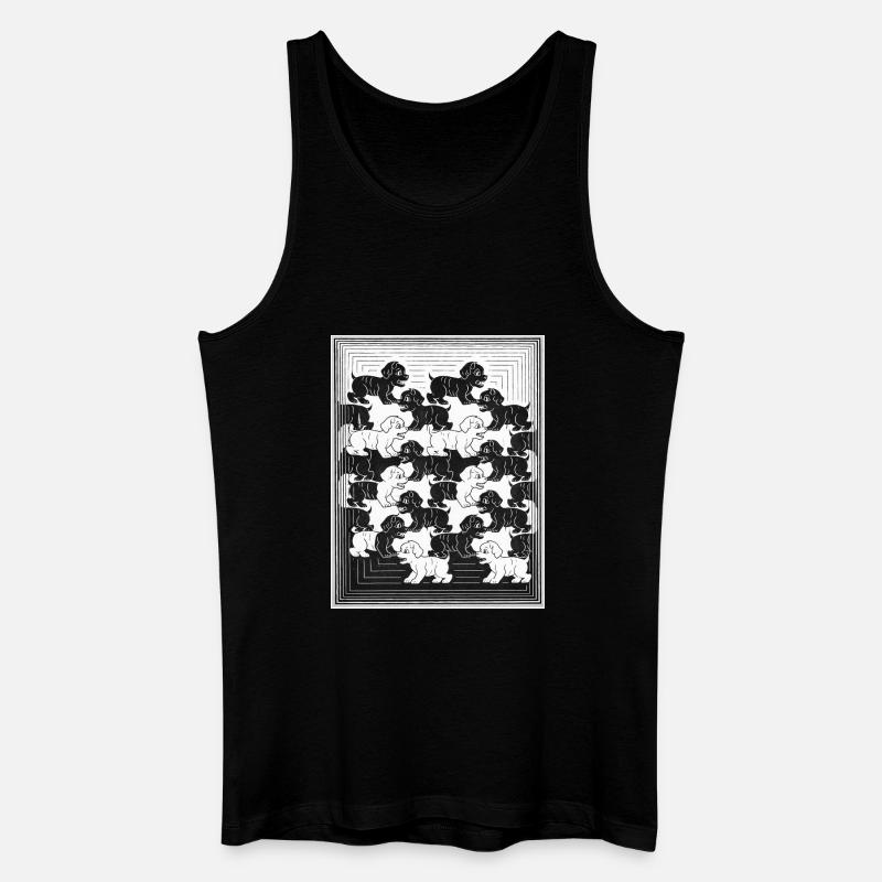 Dackelwelpen im monochromen Muster - Männer Bio Tank Top - Schwarz