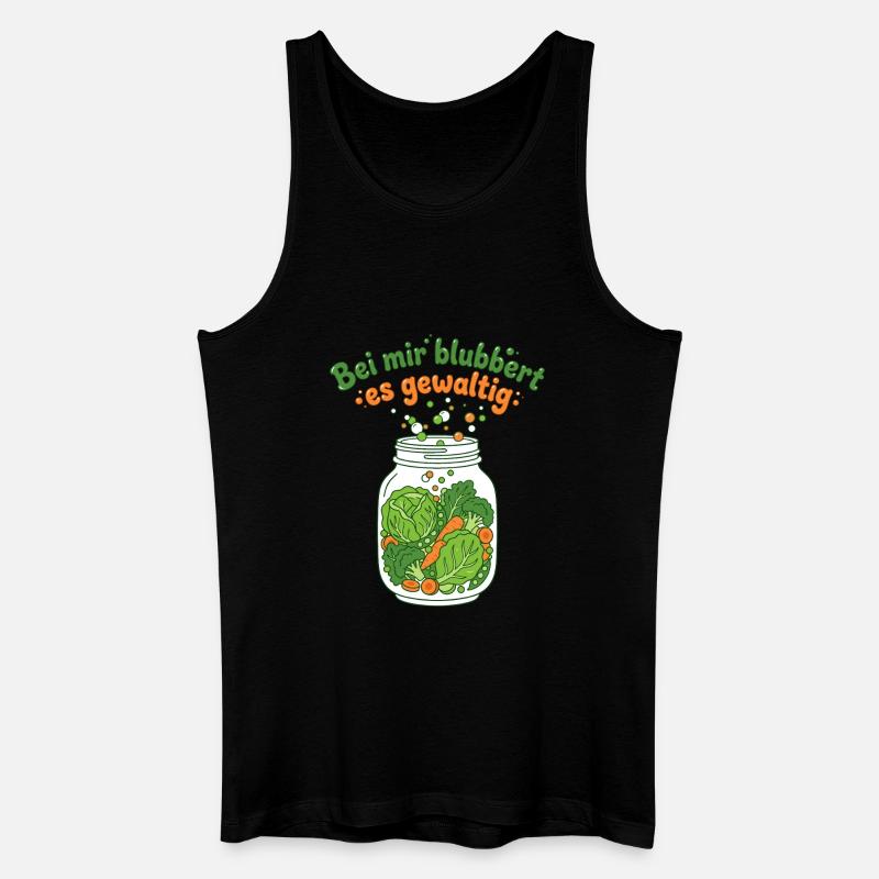 Fermentation Vegetable Mason Jar Bubbling - Men’s Organic Tank Top - black