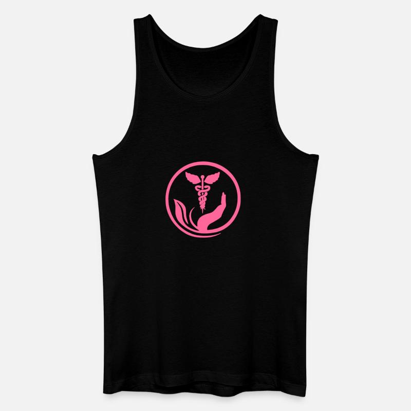 Wohlwollende Hand und Rosa Caduceus - Männer Bio Tank Top - Schwarz