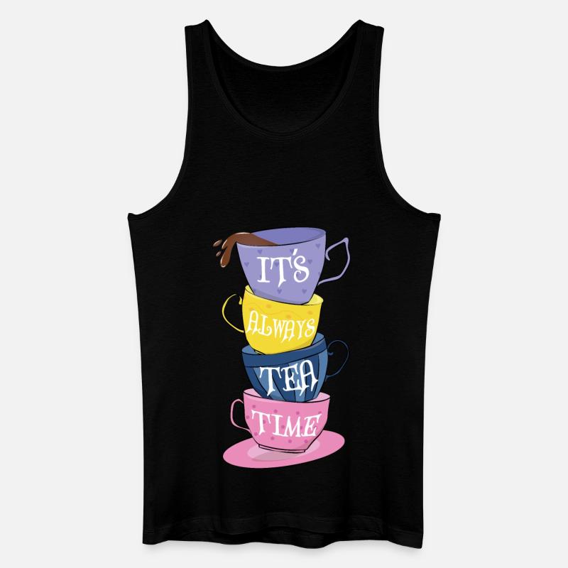 Es ist immer Teezeit - Männer Bio Tank Top - Schwarz