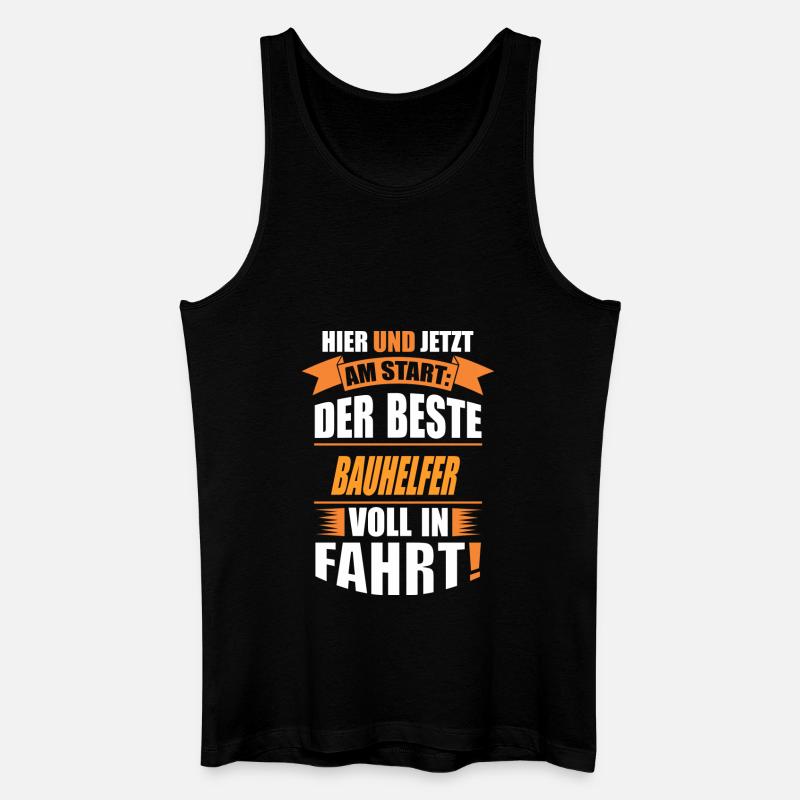 BAUHELFER - Männer Bio Tank Top - Schwarz