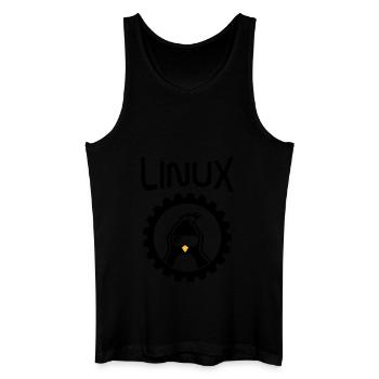 linux wheel - Männer Bio Tank Top - Schwarz - Vorne