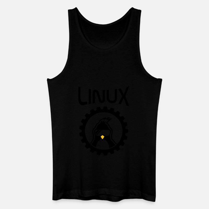 linux wheel - Männer Bio Tank Top - Schwarz