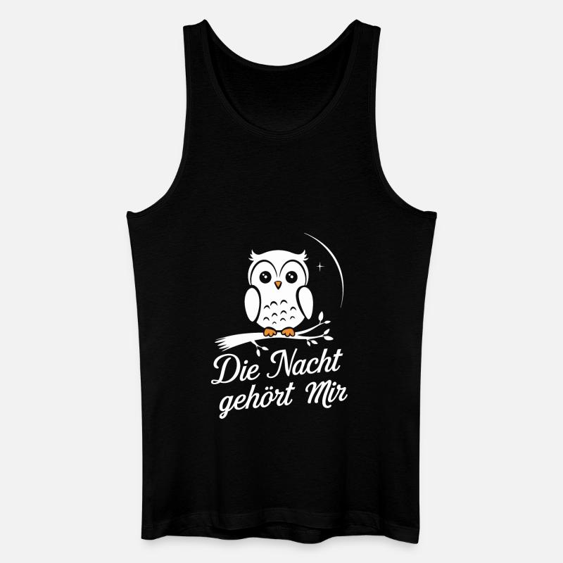 Nachteule Eule Eulen Vogel - Männer Bio Tank Top - Schwarz