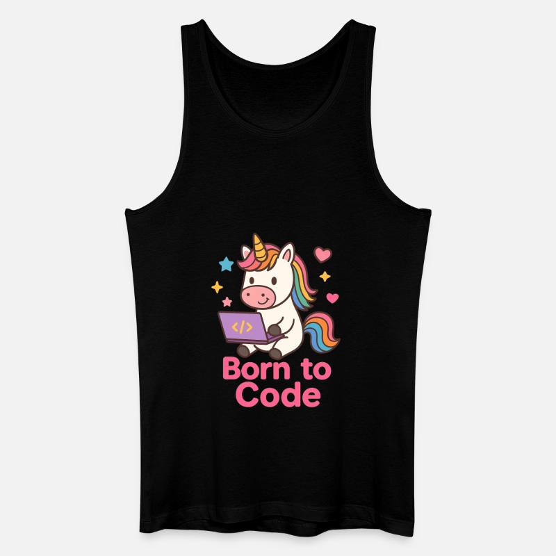 programmierendes Einhorn - Männer Bio Tank Top - Schwarz