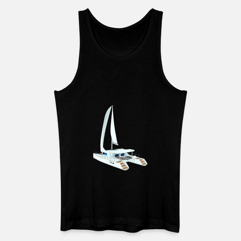 Katamaran 3D Back - Männer Bio Tank Top - Schwarz