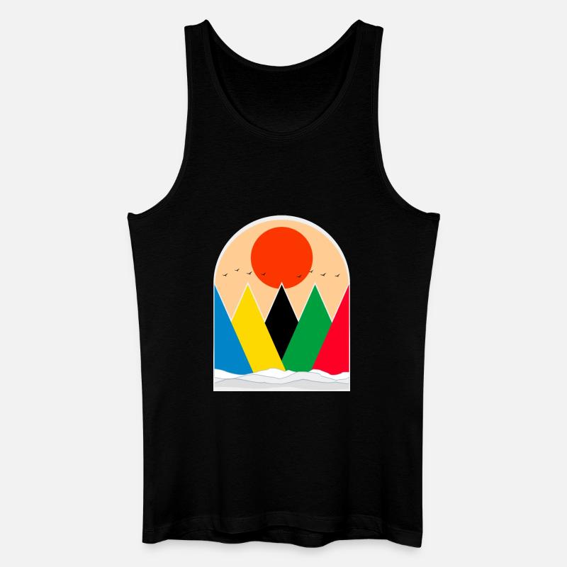 Die Berge - Männer Bio Tank Top - Schwarz