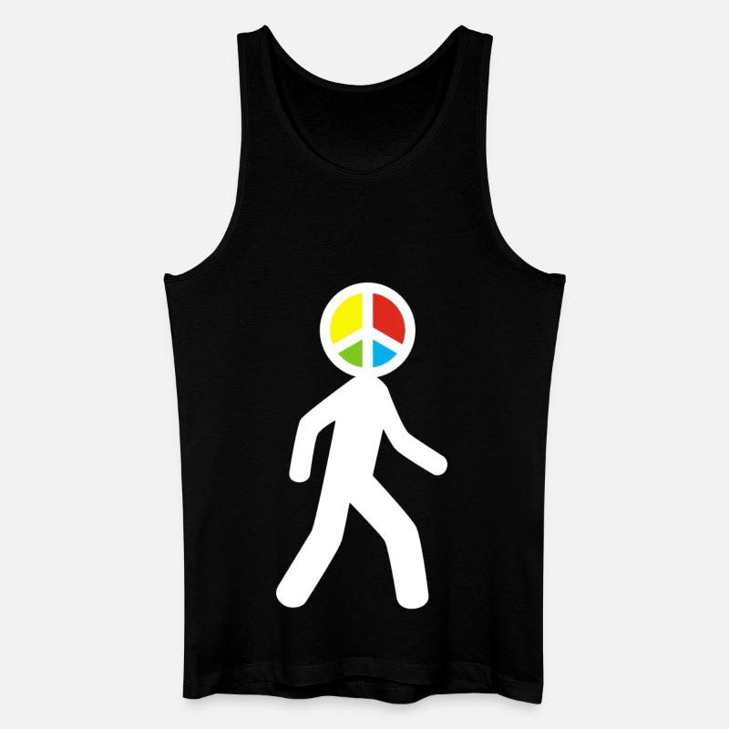 Mann des Friedens (weiß) - Männer Bio Tank Top - Schwarz