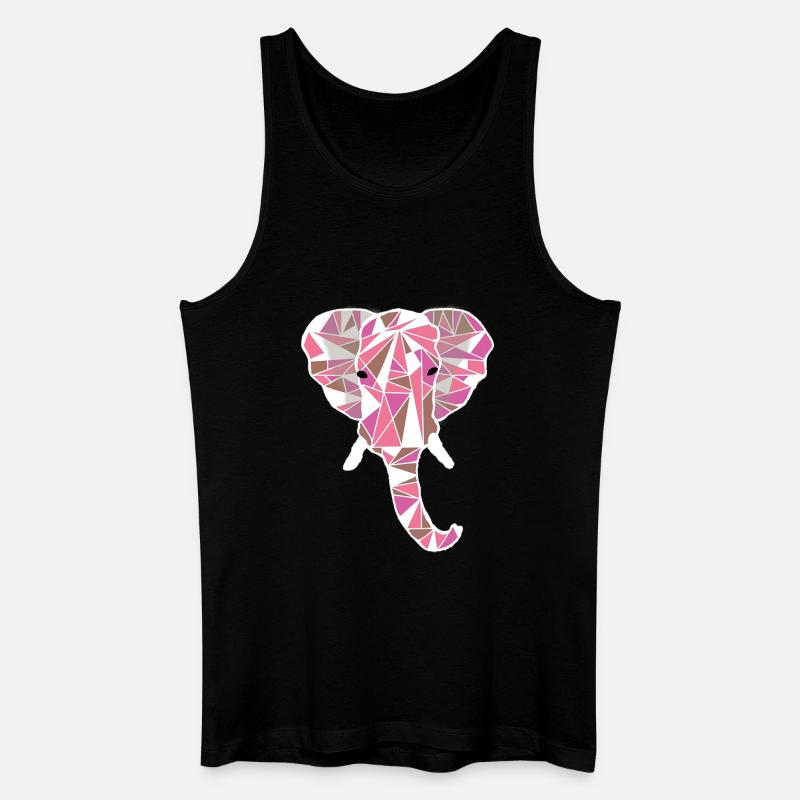 rosa Elefantenkopf - Männer Bio Tank Top - Schwarz