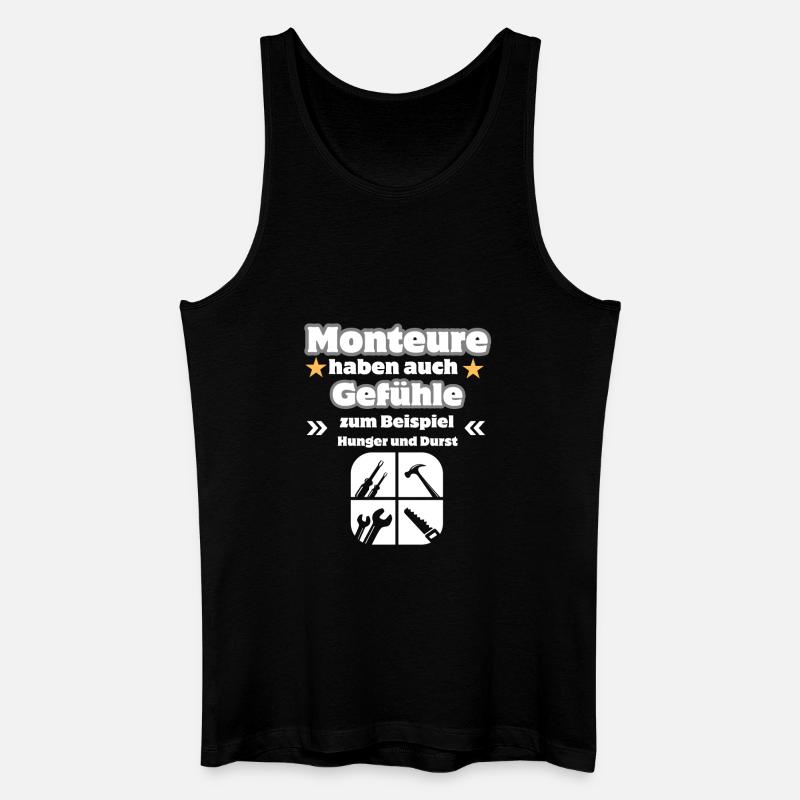 Monteure Gefühle - Männer Bio Tank Top - Schwarz