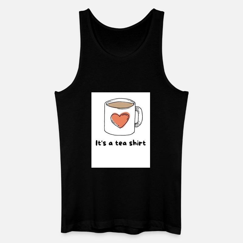 Herz Kaffeebecher Tee Shirt Design - Männer Bio Tank Top - Schwarz