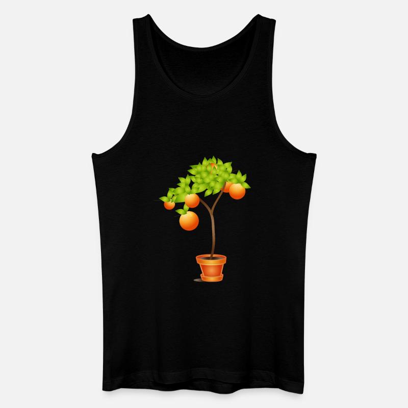 Kleiner Orangenbaum im Blumentopf - Männer Bio Tank Top - Schwarz