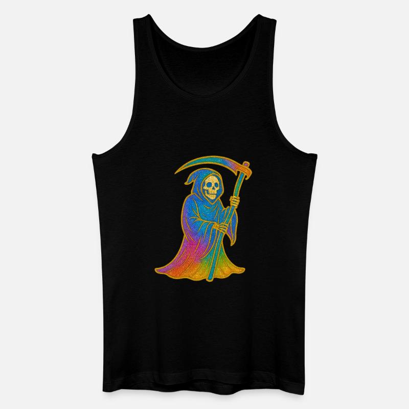 Der Tod | Regenbogen Sensenmann - Männer Bio Tank Top - Schwarz