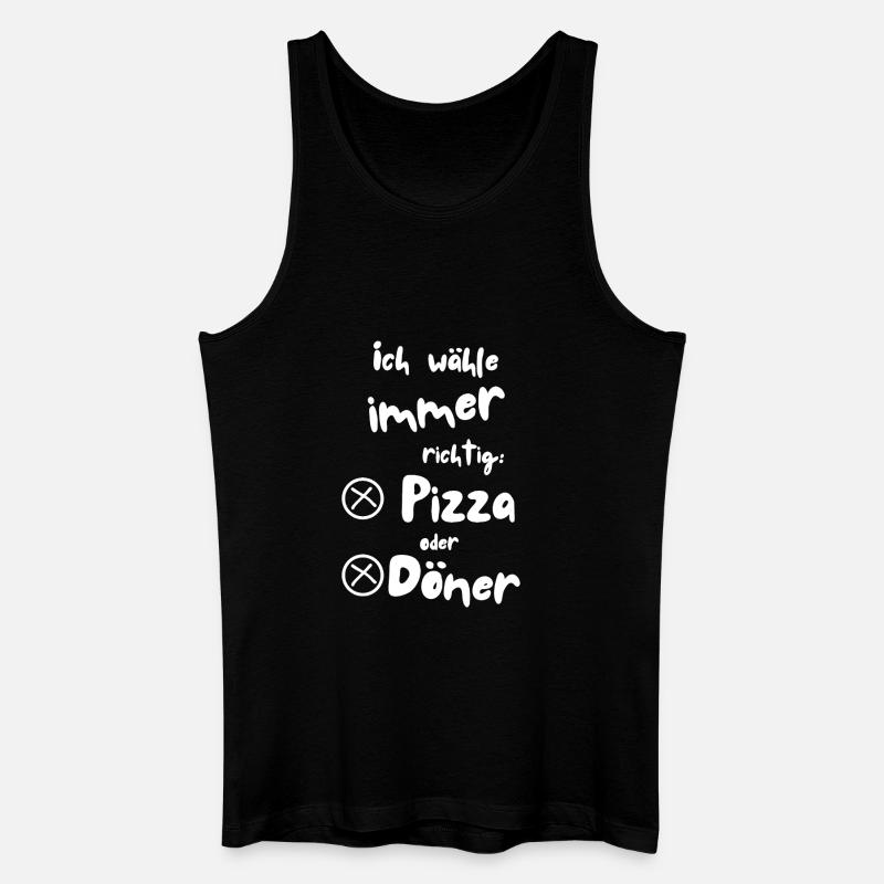 Ich wähle Pizza oder Döner - Männer Bio Tank Top - Schwarz