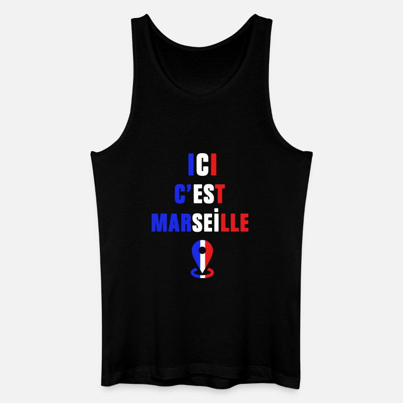 Das ist Marseille - Männer Bio Tank Top - Schwarz