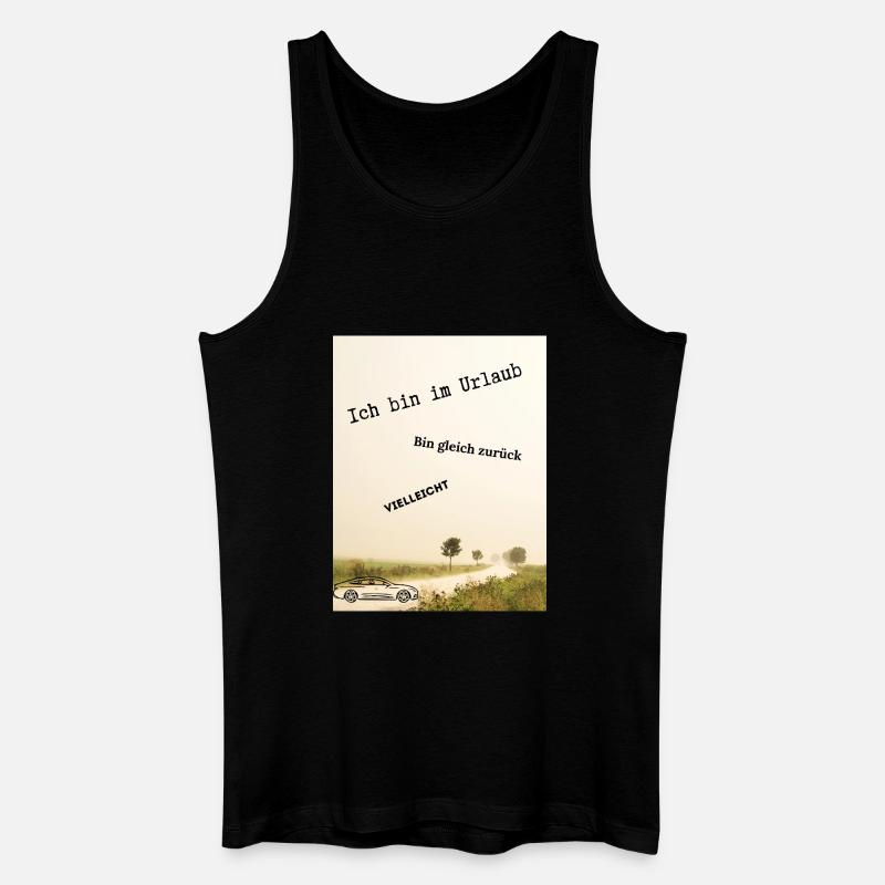 Ich_bin_im_Urlaub - Männer Bio Tank Top - Schwarz