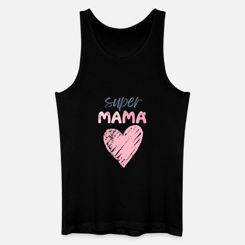 Mama - Super Mama - Männer Bio Tank Top - Schwarz