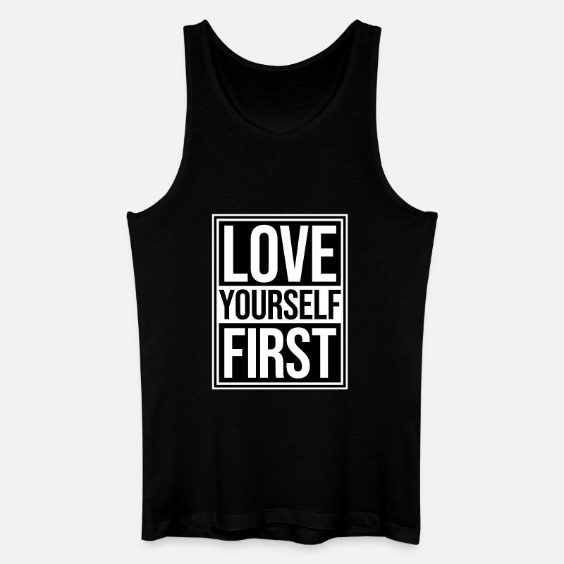 Love Yourself First Self-Love Self-Care - Men’s Organic Tank Top - black