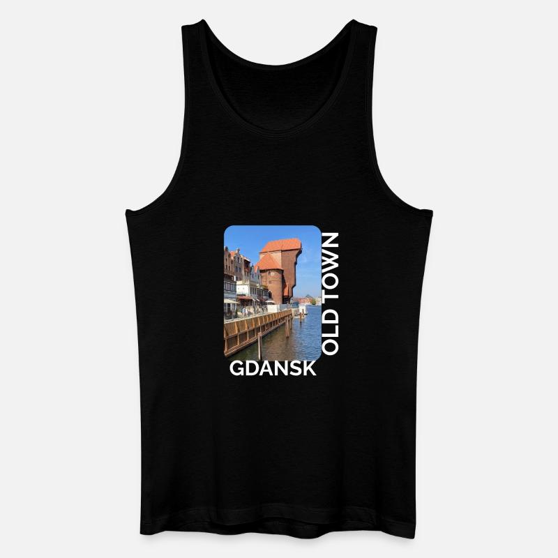 Gdansk Hafenidyll - Männer Bio Tank Top - Schwarz