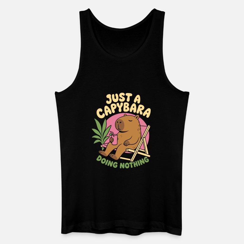 Just A Capybara Doing Nothing - Männer Bio Tank Top - Schwarz