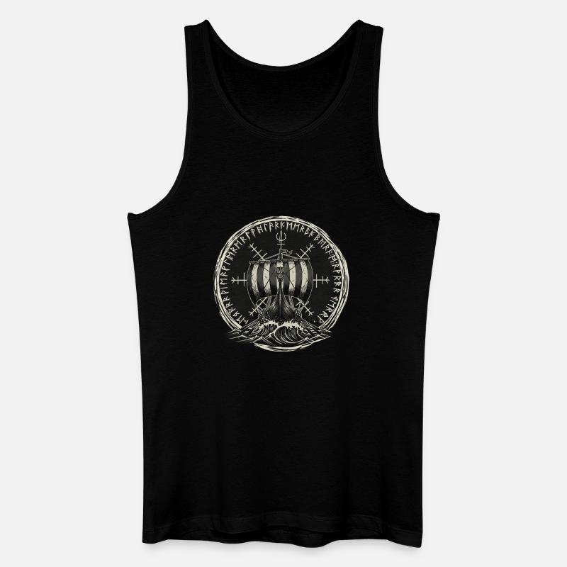Wikinger Langschiff - Drachenboot - Männer Bio Tank Top - Schwarz