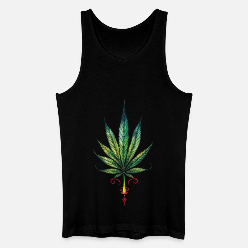 Cannabis leaf - Marijuana TATTOO 2 - Männer Bio Tank Top - Schwarz