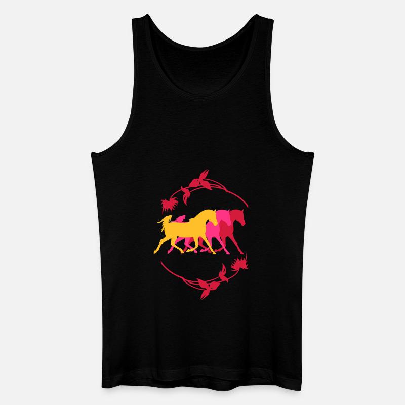 trab_drei_pferde - Männer Bio Tank Top - Schwarz