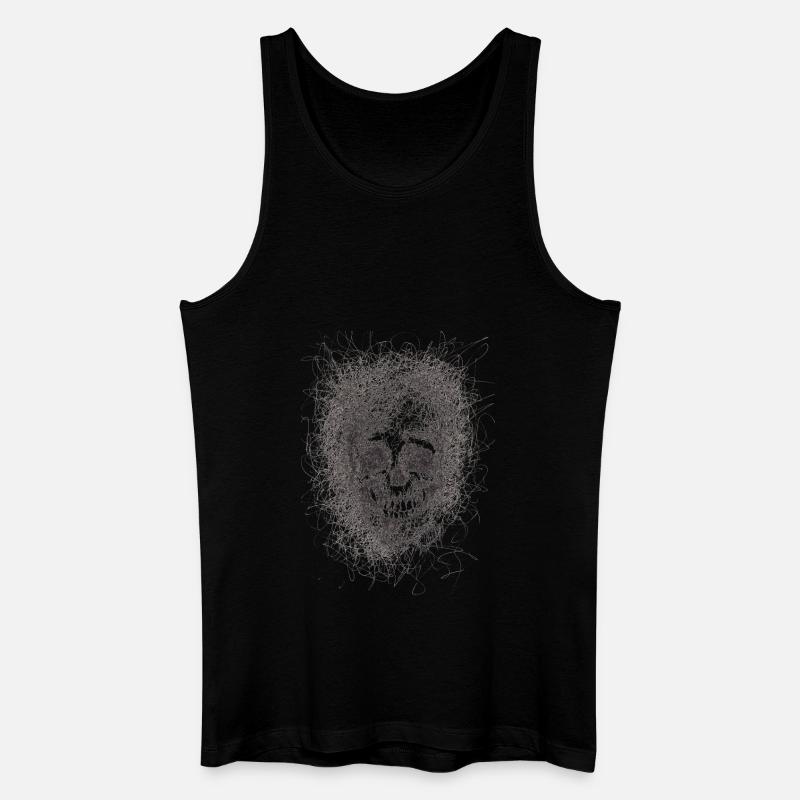 Skull Line - Männer Bio Tank Top - Schwarz