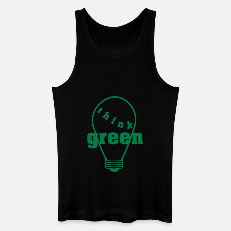 Think Green! einfarbig - Männer Bio Tank Top - Schwarz