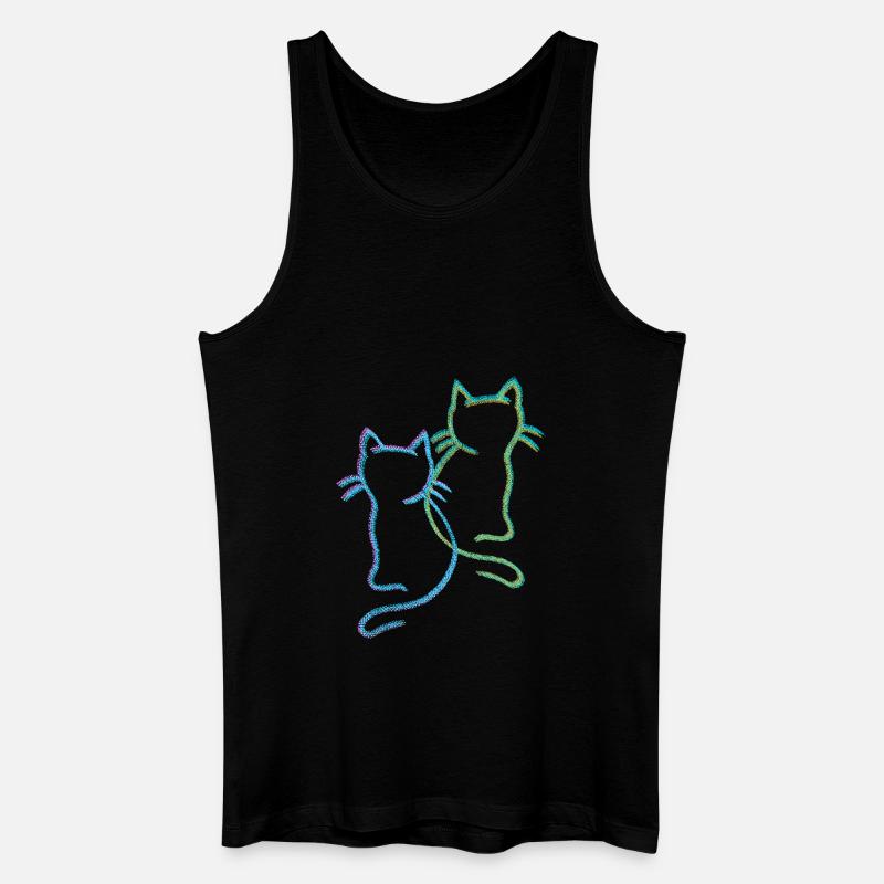 Katzen Katze Kätzchen - Männer Bio Tank Top - Schwarz