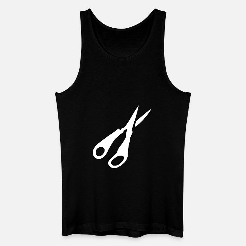 Schere Silhouette - Männer Bio Tank Top - Schwarz