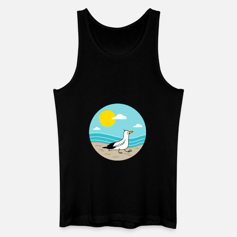 Möwe am Meer - Männer Bio Tank Top - Schwarz