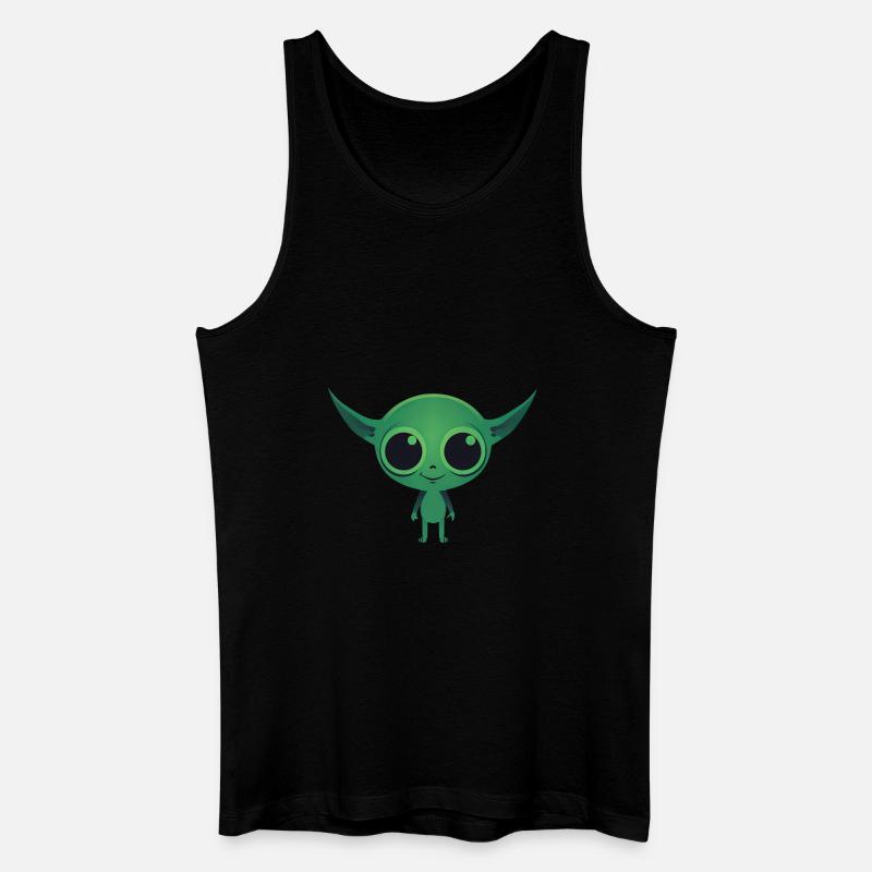 Mignon extraterrestre vert - Débardeur bio Homme - noir
