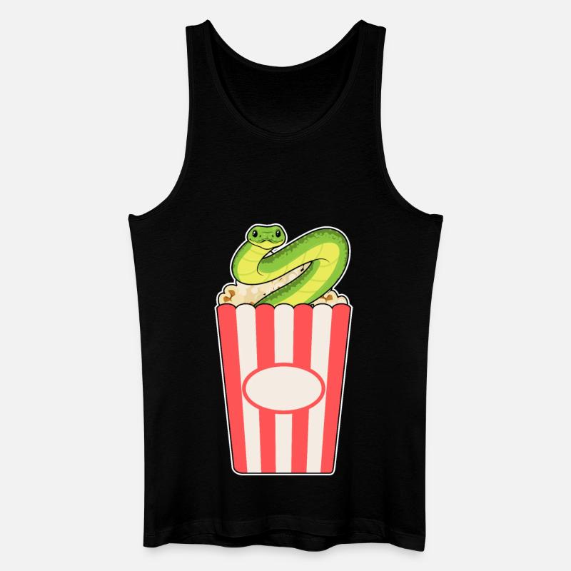 Schlange Popcorn - Männer Bio Tank Top - Schwarz