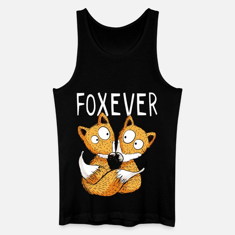 Foxever - Forever - Fuchs - Partnerschaft - Paar - Männer Bio Tank Top - Schwarz