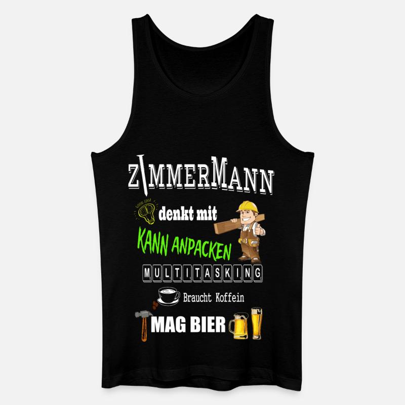 Zimmermann - Männer Bio Tank Top - Schwarz