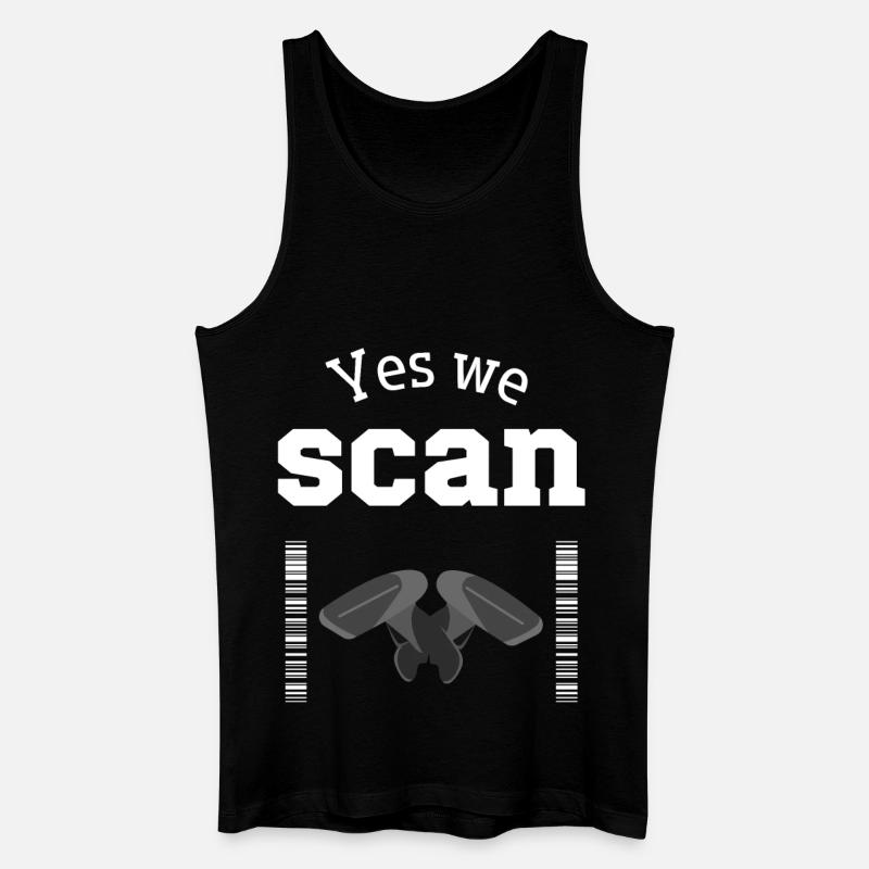 Oui, nous scannons, scanner, code-barres - Débardeur bio Homme - noir