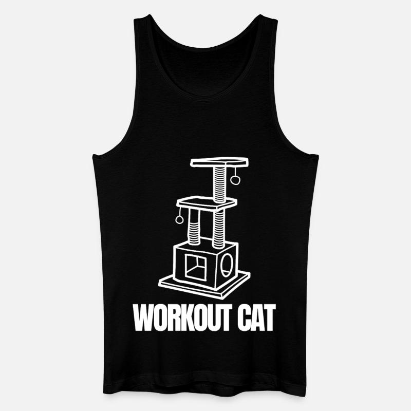 Workout-Katzenemblem - Männer Bio Tank Top - Schwarz