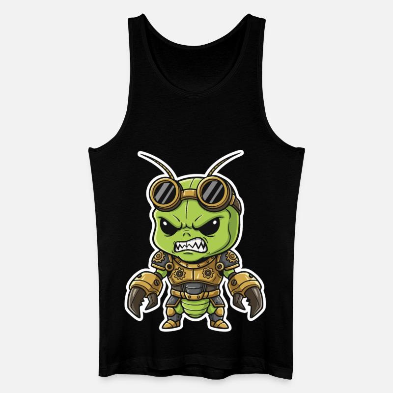 Alien Steampunk Krieger Rüstungsmessing - Männer Bio Tank Top - Schwarz