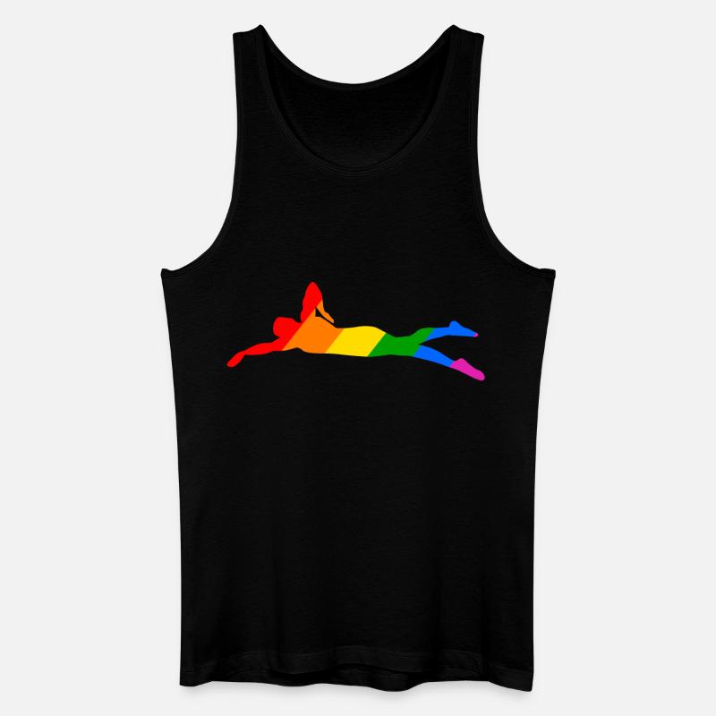 Rainbow Swimmer - Männer Bio Tank Top - Schwarz