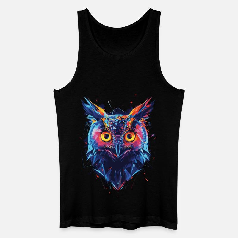 Eule - Männer Bio Tank Top - Schwarz
