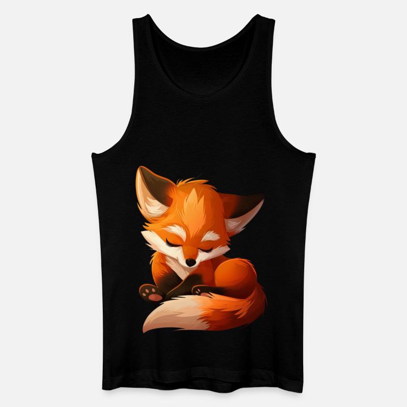 Fuchs - Männer Bio Tank Top - Schwarz