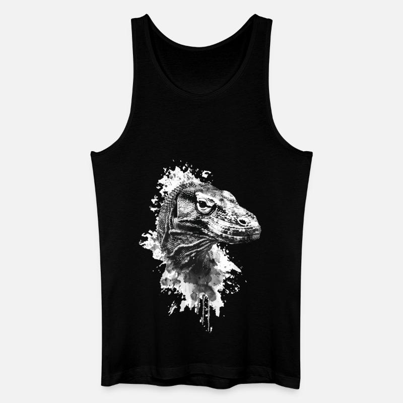 Komodowaran - Männer Bio Tank Top - Schwarz
