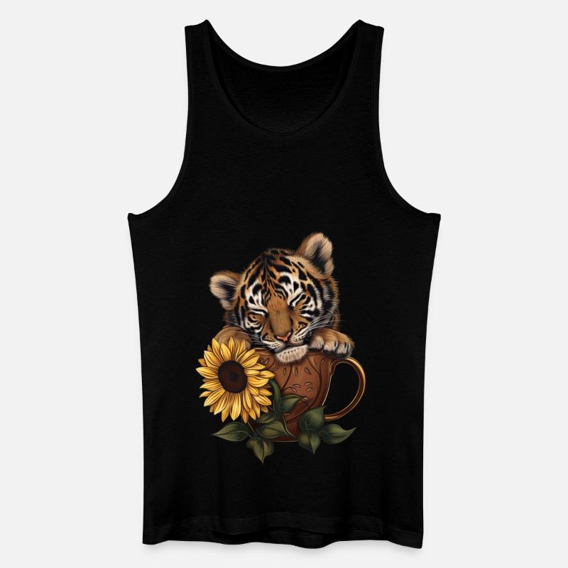 Tiger - Männer Bio Tank Top - Schwarz