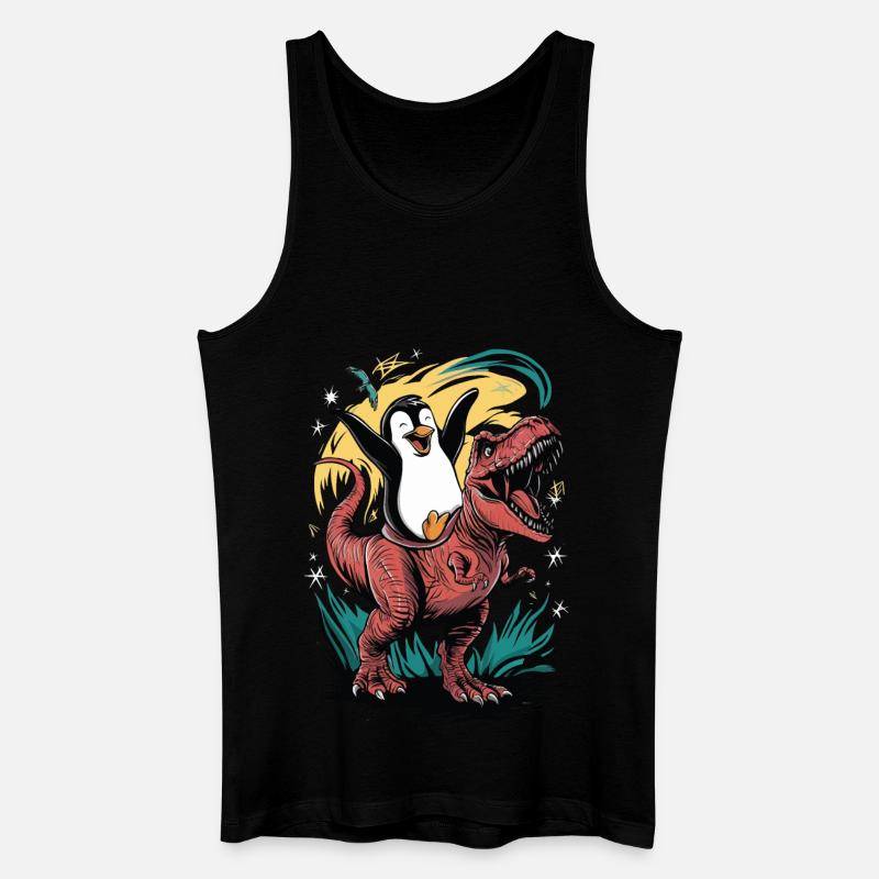 Pinguin - Männer Bio Tank Top - Schwarz