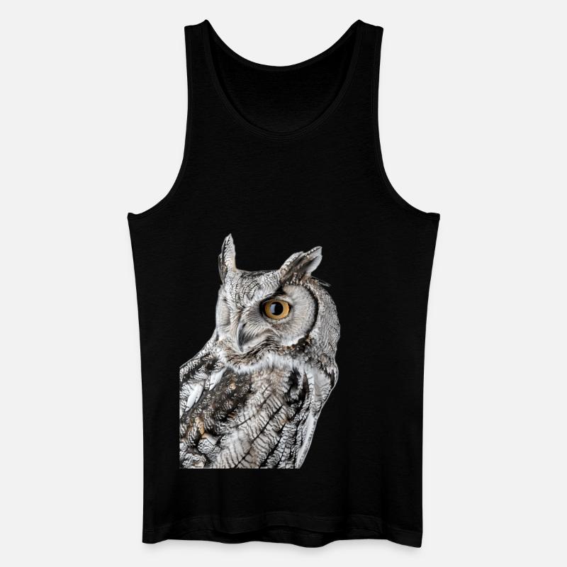 Eule - Männer Bio Tank Top - Schwarz