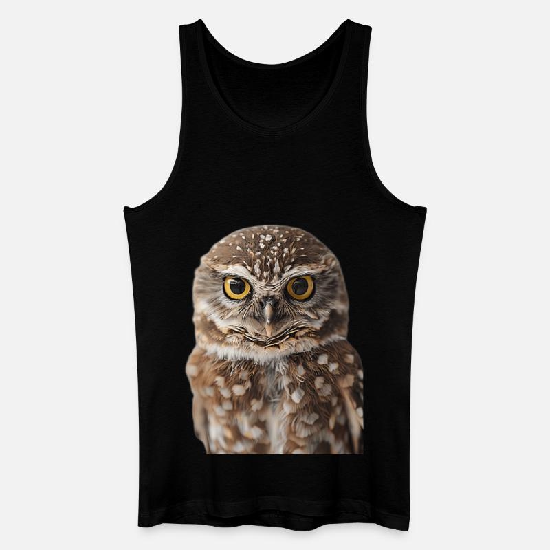 Eule - Männer Bio Tank Top - Schwarz