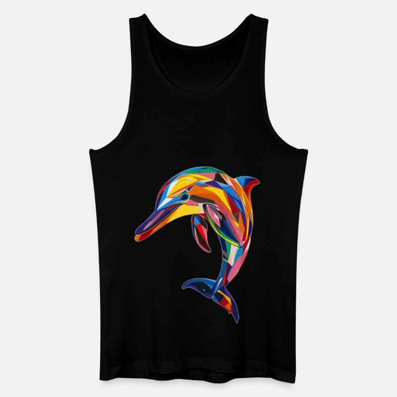 Delphin - Männer Bio Tank Top - Schwarz