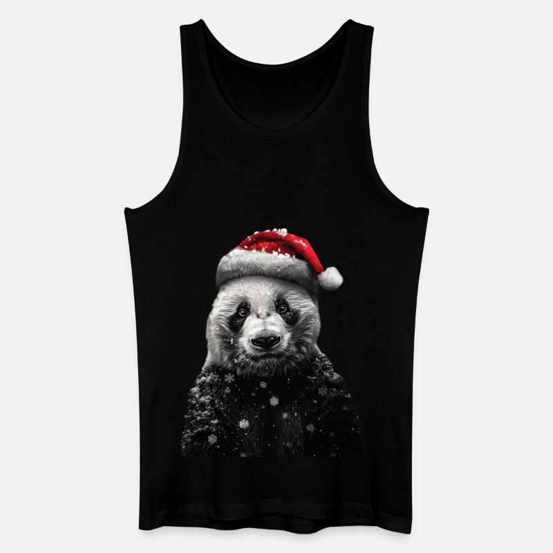 Panda - Männer Bio Tank Top - Schwarz